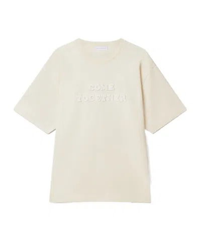 Stella Mccartney Come Together Slogan T-shirt In Neutral