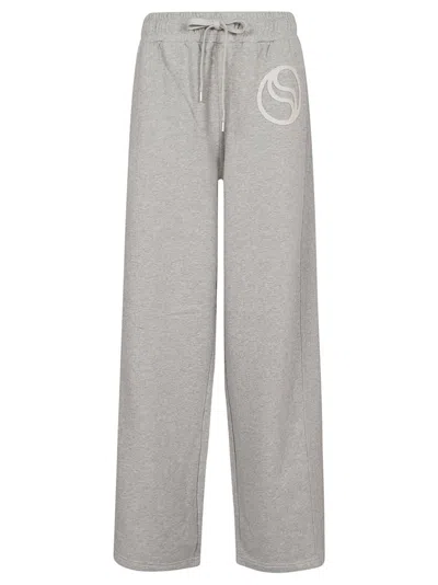 Stella Mccartney Grey Cotton Logo Activewear In Gray