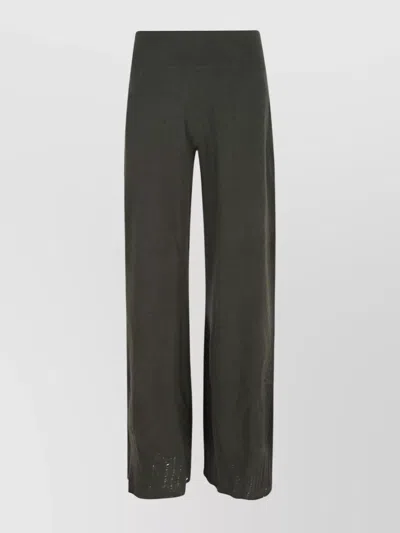 Stella Mccartney Comfortable Wide Leg Wool Trousers In Gray