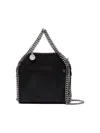 Stella Mccartney Compact Black Faux-leather Shoulder Bag With Chain-link Accents