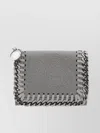 Stella Mccartney Compact Chain-link Wallet With Note Compartment In Grey