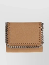 STELLA MCCARTNEY COMPACT CHAIN WALLET WITH TEXTURED FLAP AND FOLD-OVER DETAIL