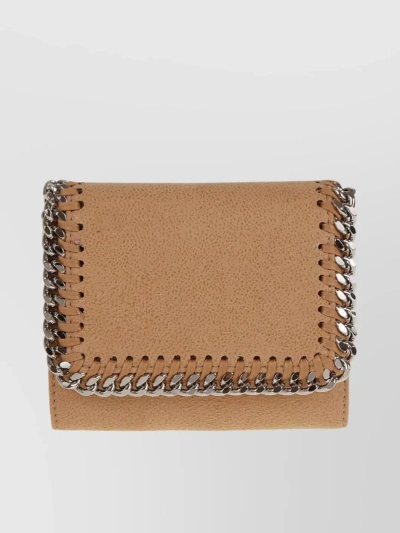 STELLA MCCARTNEY COMPACT CHAIN WALLET WITH TEXTURED FLAP AND FOLD-OVER DETAIL