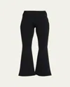 Stella Mccartney Compact Cropped Flare Knit Pants In Black