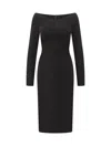 Stella Mccartney Fitted Off-the-shoulder Midi Dress In Black