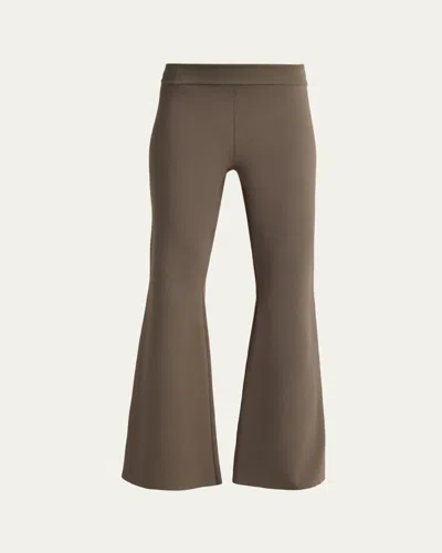 Stella Mccartney Compact Knit Iconic Flared Pants In Brown