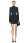 Stella Mccartney Navy Short Dress With Semi-transparent Details In Navy