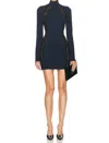 Stella Mccartney Compact Knit Lace Dress In Navy