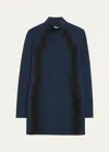 Stella Mccartney Navy Short Dress With Semi-transparent Details In Navy