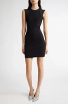 Stella Mccartney Miracle Sleeveless Compact Knit Mini Dress In Black