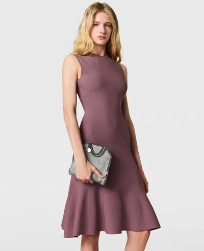Stella Mccartney Compact Knit Peplum Dress In Pink
