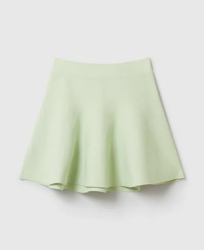 Stella Mccartney Compact Knit Peplum Mini Skirt In Green
