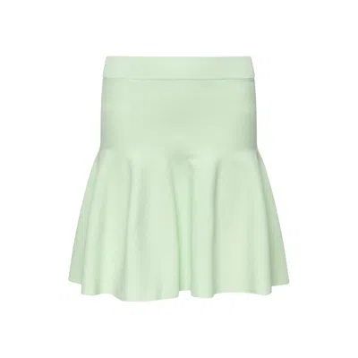 Stella Mccartney Compact Knit Peplum Mini Skirt In Green