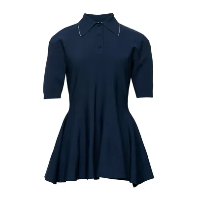 Stella Mccartney Compact Knit Peplum Polo In Animal Print