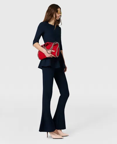 Stella Mccartney Compact Knit Peplum Trousers In Black
