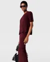 Stella Mccartney Short-sleeve Compact Knit Top In Burgundy