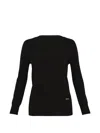 Stella Mccartney Womens Black Logo-embroidered Compact-knit Top In Black
