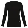 Stella Mccartney Womens Black Logo-embroidered Compact-knit Top In Black