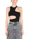 Stella Mccartney Compact Top With Cut Out Details In Black