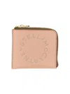 Stella Mccartney Compact Zipped Wallet With Front Logo Detail In Pink