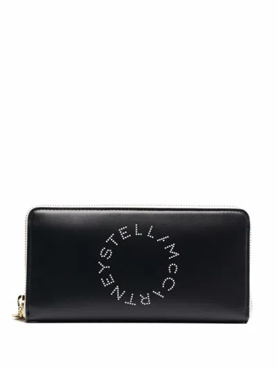 Stella Mccartney 'continental Logo' Wallet In Black
