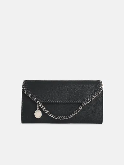 Stella Mccartney 'continental' Wallet With 'falabella' Flap In Black Eco Pele