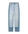 Stella Mccartney Two-tone Straight Leg Jeans With Concealed Fly In Blue