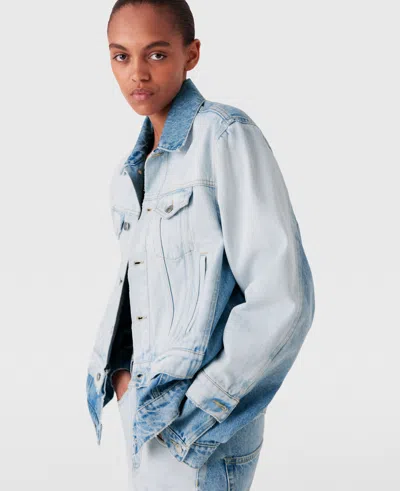 Stella Mccartney Contrast Panel Denim Jacket In Blue