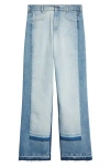 Stella Mccartney Light Blue Layered Jeans In Two Tonal Denim Wash