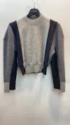 Stella Mccartney Contrast-panel Wool Jumper In Gray