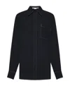 Stella Mccartney Contrast-stitching Long-sleeve Shirt In Black