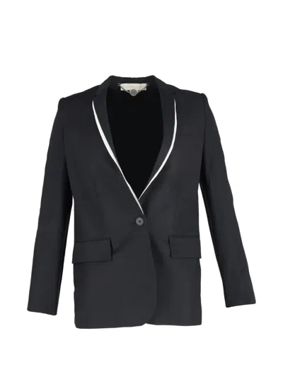 Pre-owned Stella Mccartney Contrast-trim Blazer In Black