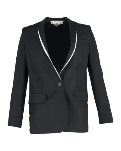 Stella Mccartney Contrast Trim Blazer In Black Wool