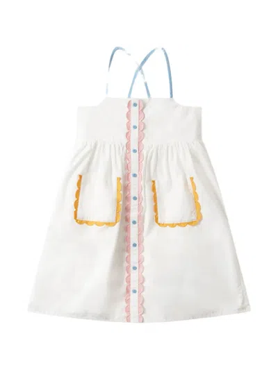 Stella Mccartney Kids' Contrasting-trim Dress In White
