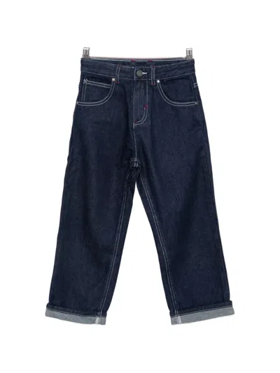 Stella Mccartney Kids' Contrast-stitch Jeans In Blue