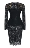 Stella Mccartney Corded Lace Midi Dress In Black
