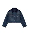 Stella Mccartney Corduroy Collar Denim Jacket In Blue