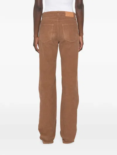 Stella Mccartney Corduroy-effect Straight-leg Jeans In Brown