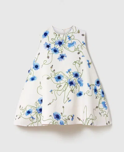 Stella Mccartney Cornflower Embroidered A-line Dress In White