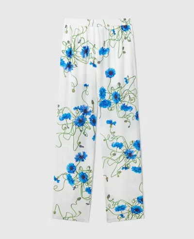 Stella Mccartney Cornflower Print Trousers In Blue