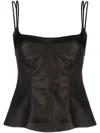 Stella Mccartney Stella Mc Cartney Black Cotton Blend Peplum Top In Black