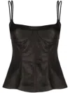 Stella Mccartney Stella Mc Cartney Black Cotton Blend Peplum Top In Black
