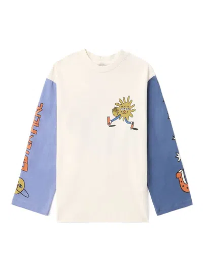 Stella Mccartney Kids' Cosmic Cowboy Coton T-shirt In Neutrals