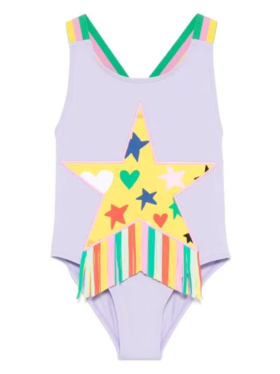 Stella Mccartney Kids' Costume Con Stampa In Lilla
