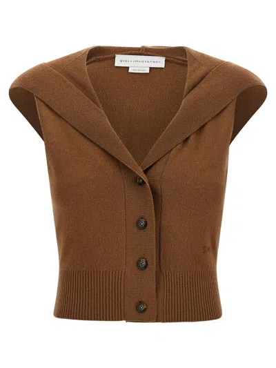 Stella Mccartney 'cosy Knit Hood' Top In Brown