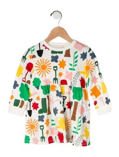 Pre-owned Stella Mccartney Babies' Cotton All Over Print Long Sleeve Dress In White