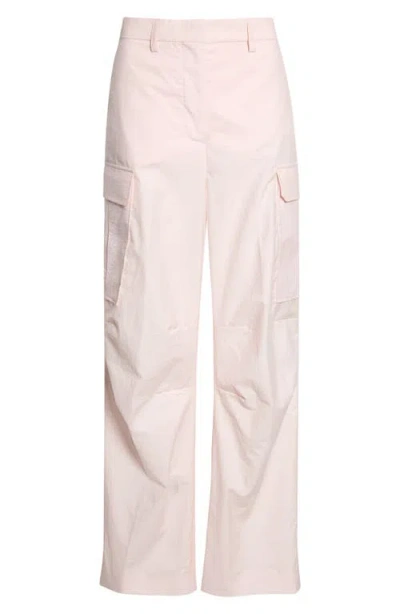Stella Mccartney Cotton & Nylon Wide Leg Cargo Pants In Pink