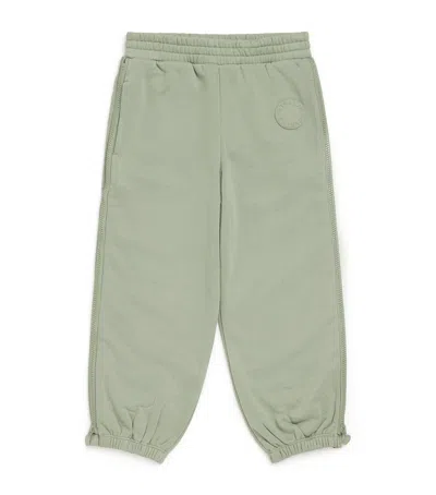 Stella Mccartney Kids' Cotton-blend Logo Sweatpants In Green