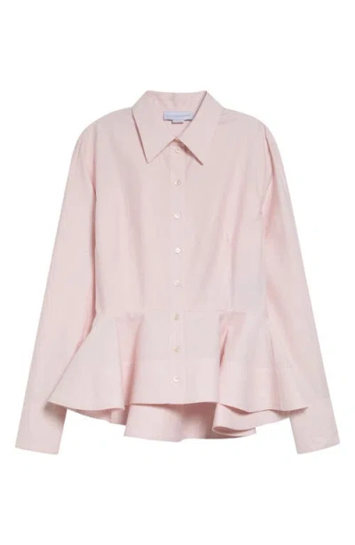 Stella Mccartney Cotton Blend Peplum Button-up Shirt In Pink