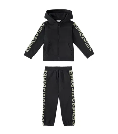 Stella Mccartney Kids' Cotton-blend Sweatshirt And Sweatpants Set In Black